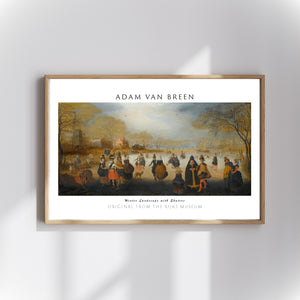 Adam van Breen - Kızakçılarla Kış Manzarası poster