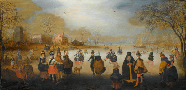 Adam van Breen - Kızakçılarla Kış Manzarası tablo
