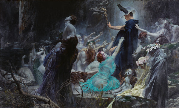 Adolf Hirémy-Hirschl-Acheron Nehri’ndeki Ruhlar fineart baskı