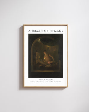 Adriaan Meulemans-Lambanın Işığında Mutfak poster