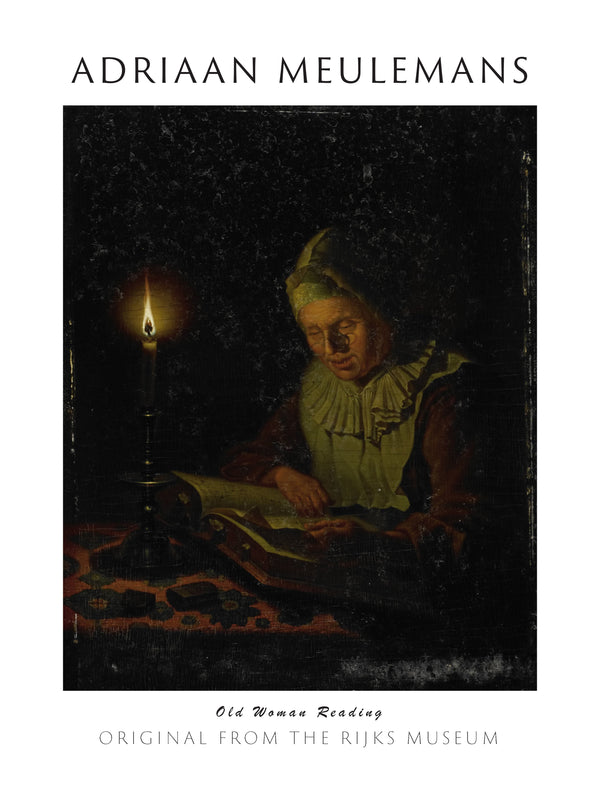 Adriaan Meulemans-Okuyan Yaşlı Kadın fineart baskı