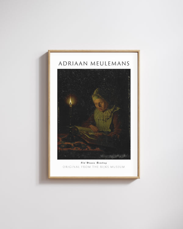 Adriaan Meulemans-Okuyan Yaşlı Kadın poster