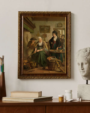 Adriaan de Lelie - Pankek Pişiren Kadın Fine Art Baskı