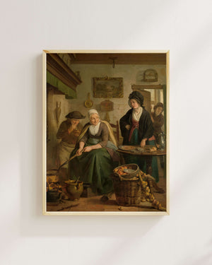 Adriaan de Lelie - Pankek Pişiren Kadın Fine Art Baskı