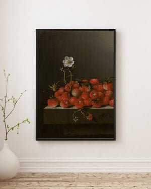 Adriaen Coorte - Yabani Çileklerle Natürmort poster