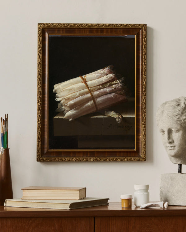 Adriaen Coorte - Kuşkonmazlarla Natürmort Çerçeve