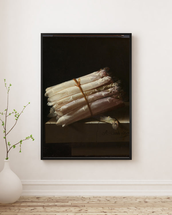 Adriaen Coorte - Kuşkonmazlarla Natürmort Poster