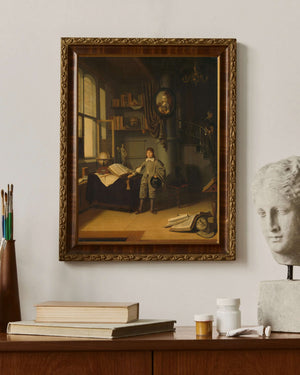Adriaen van Gaesbeeck - Çalışma Odasında Genç Adam Fine Art Baskı