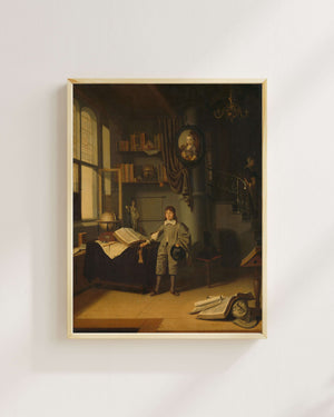 Adriaen van Gaesbeeck - Çalışma Odasında Genç Adam Fine Art Baskı