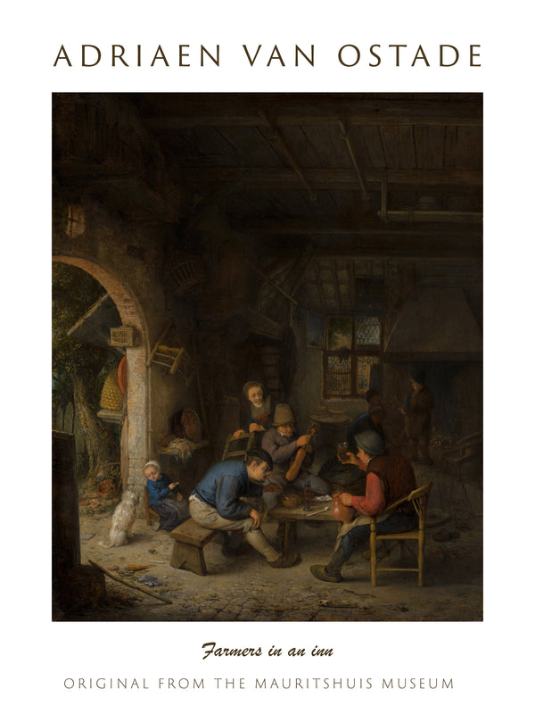 Adriaen van Ostade-Bir Han İçinde Köylüler fineart baskı