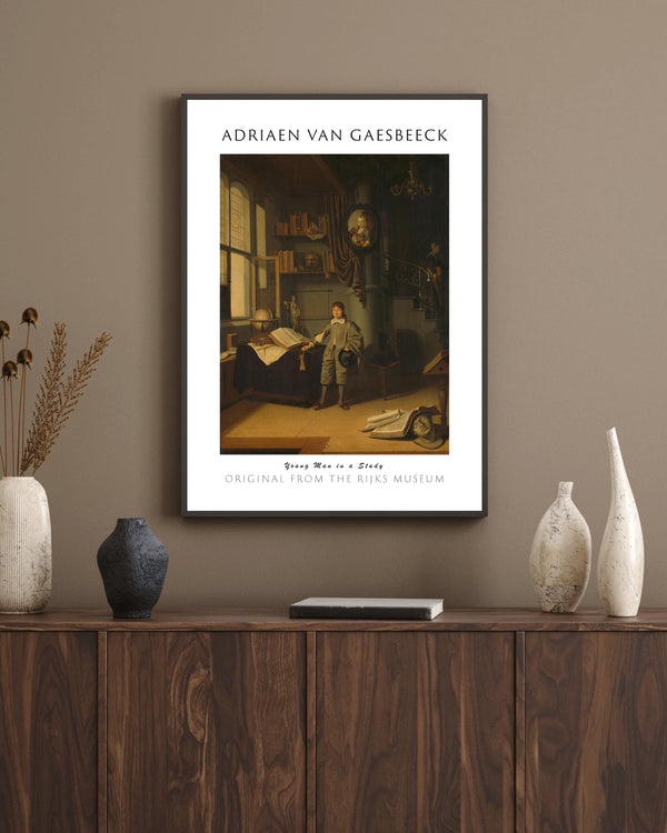 Adriaen van Gaesbeeck-Çalışma Odasında Genç Adam çerçeve