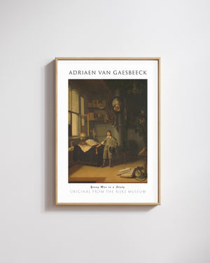Adriaen van Gaesbeeck-Çalışma Odasında Genç Adam poster