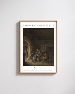 Adriaen van Ostade-Bir Han İçinde Köylüler poster