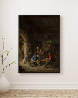 Adriaen van Ostade-Bir Han İçinde Köylüler poster