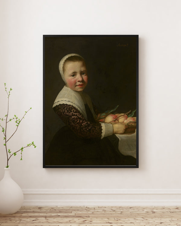 Aelbert Cuyp - Şeftalili Genç Kız Portresi