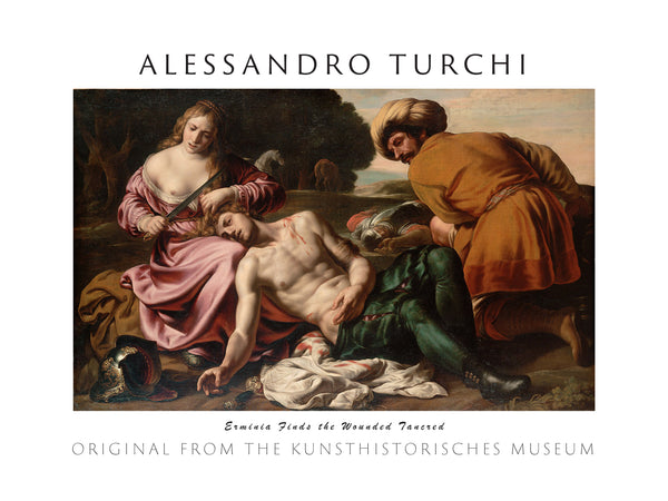 Alessandro Turchi L’Orbetto - Erminia Yaralı Tancred’i Buluyor fine art baskı