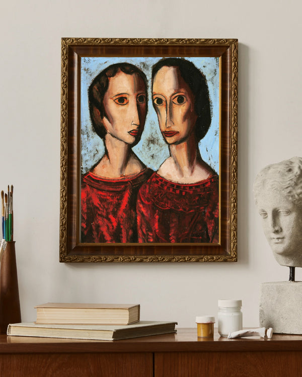 Alfred H. Maurer - Floranslı Kadınlar çerçeve