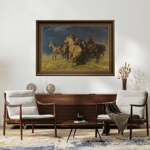 Alfred Roloff - Fırtına Rüzgârındaki Atlar Fine Art Baskı