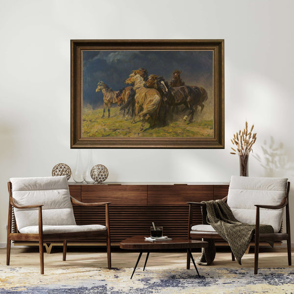 Alfred Roloff - Fırtına Rüzgârındaki Atlar Fine Art Baskı