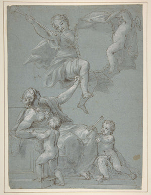 Allegorik Kompozisyon - Resim ve Şöhret Figürleri Fine Art Baskı
