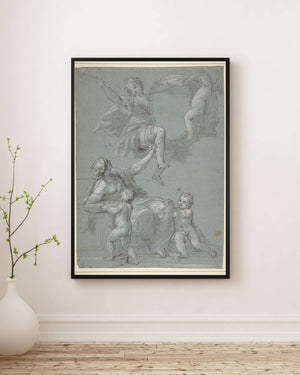 Allegorik Kompozisyon - Resim ve Şöhret Figürleri Fine Art Baskı