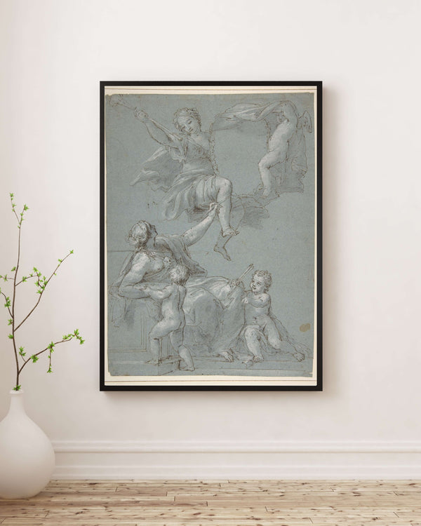 Allegorik Kompozisyon - Resim ve Şöhret Figürleri Fine Art Baskı