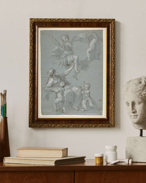 Allegorik Kompozisyon - Resim ve Şöhret Figürleri Fine Art Baskı