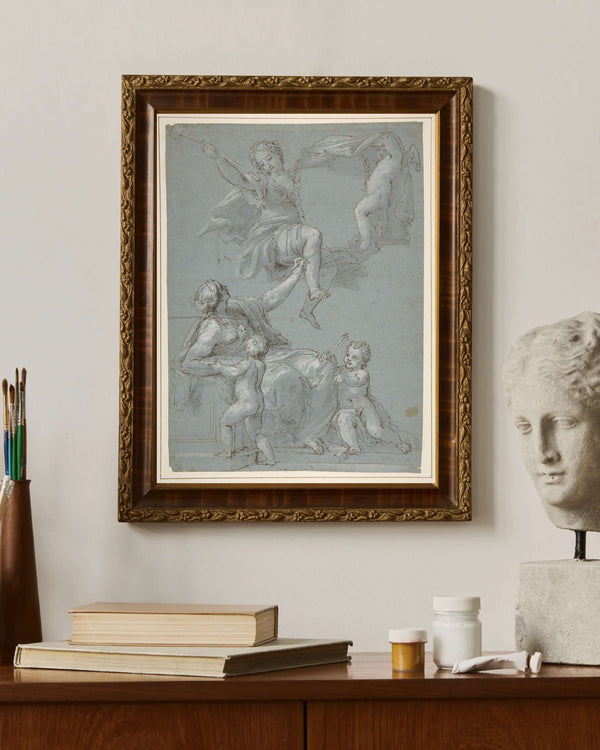 Allegorik Kompozisyon - Resim ve Şöhret Figürleri Fine Art Baskı