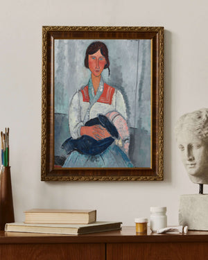 Amedeo Modigliani - Roman Kadın ve Bebeği Çerçeve