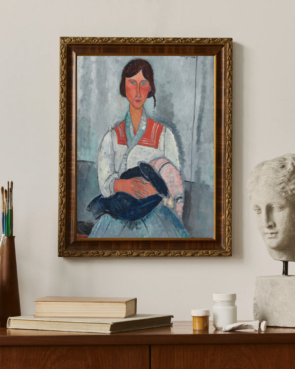 Amedeo Modigliani - Roman Kadın ve Bebeği Çerçeve