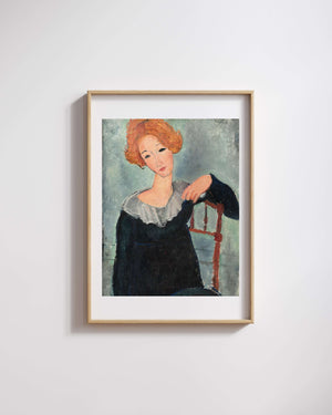 Amedeo Modigliani - Kızıl Saçlı Kadın Fine Art Baskı