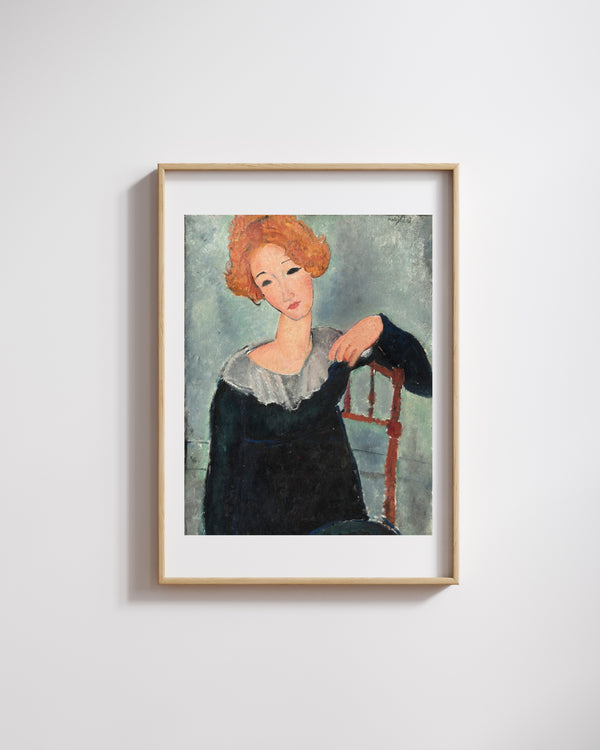 Amedeo Modigliani - Kızıl Saçlı Kadın Fine Art Baskı