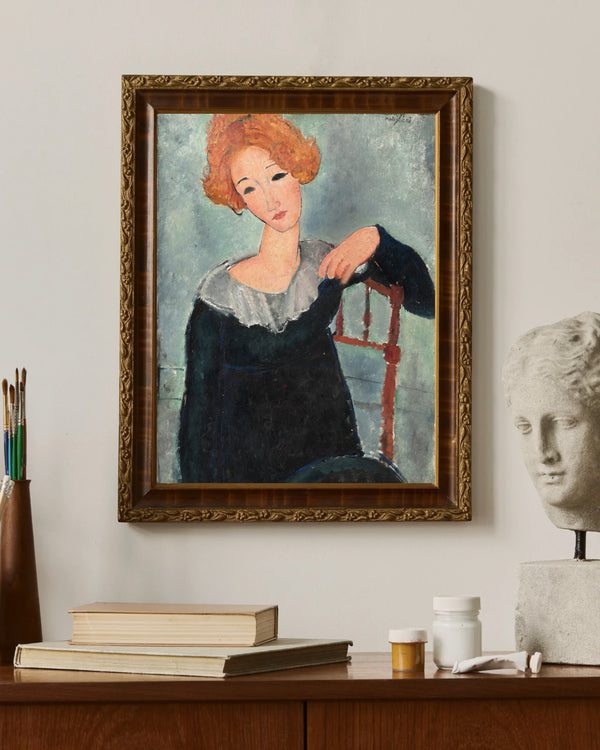 Amedeo Modigliani - Kızıl Saçlı Kadın Çerçeve