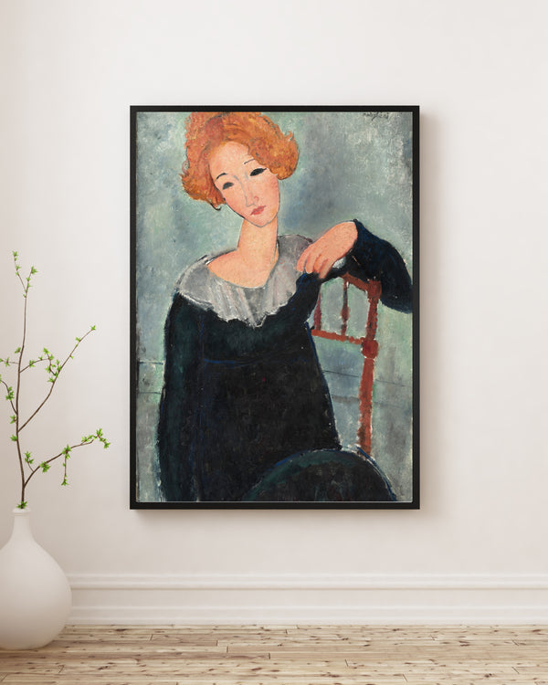 Amedeo Modigliani - Kızıl Saçlı Kadın Poster
