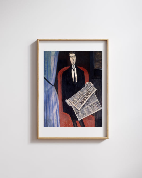 André Derain - Gazete Okuyan Adam (Şövalye X) fine art baskı