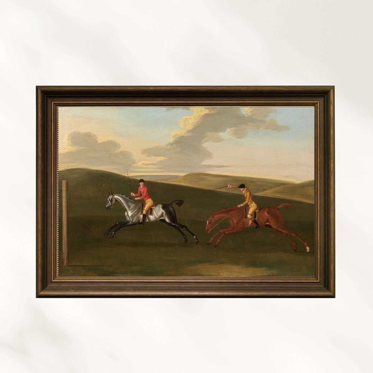 Anonim - Jokeyli İki Yarış Atı Fine Art Baskı – Gige Gallery