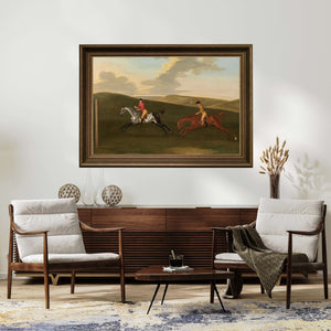 Anonim - Jokeyli İki Yarış Atı Fine Art Baskı