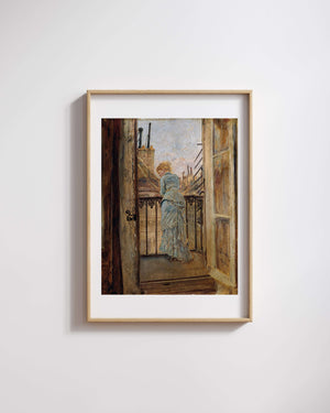 Anton Romako - Balkonda fine art baskı