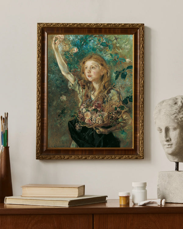 Anton Romako - Gül Toplayan Kadın