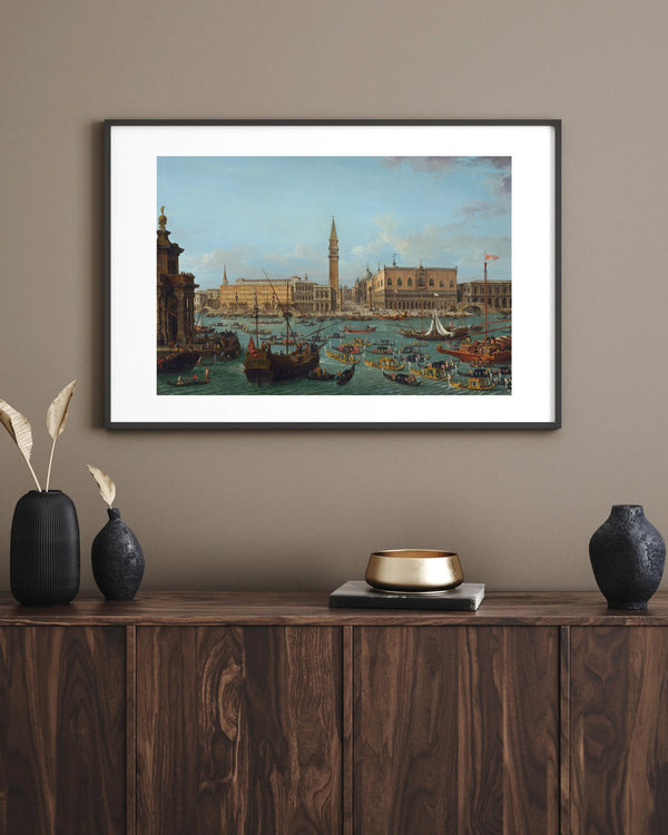 Antonio Joli - Venedik’te Bacino di San Marco’da Gondol Alayı Çerçeve