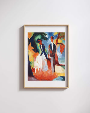 August Macke - Mavi Göl Kenarında İnsanlar Fine Art Baskı