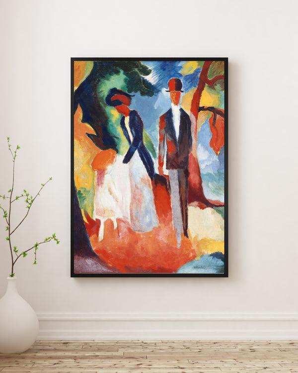 August Macke - Mavi Göl Kenarında İnsanlar Poster