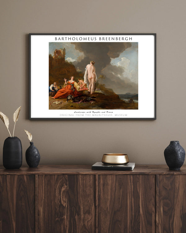 Bartholomeus Breenbergh-Nimfler ve Diana ile Manzara çerçeve