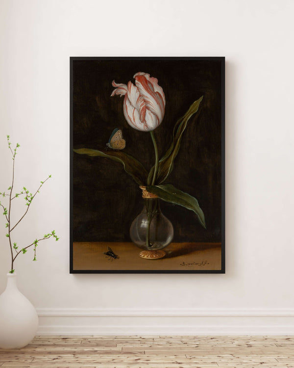 Balthasar van der Ast - Vazoda Tek Bir Lale fine art baskı