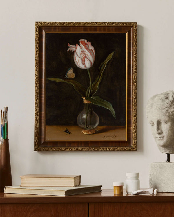Balthasar van der Ast - Vazoda Tek Bir Lale fine art baskı