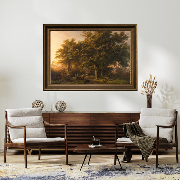 Barend Cornelis Koekkoek - Orman Sahnesi Fine Art Baskı