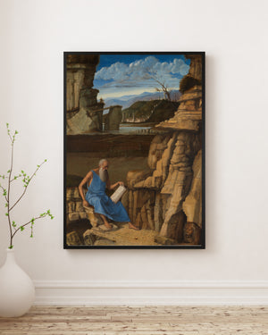 Giovanni Bellini - Manzarada Kitap Okuyan Aziz Jerome fine art baskı
