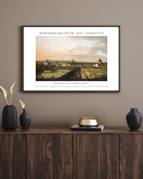 Bernardo Bellotto Canaletto - Viyana, Belvedere Sarayı’ndan Görünüm çerçeve