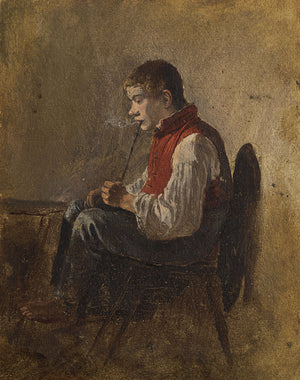 Friedrich Gauermann - Pipo İçen Çocuk Fine Art Baskı