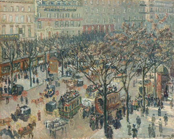Camille Pissarro - Boulevard des Italiens - Sabah Güneşi Tablo